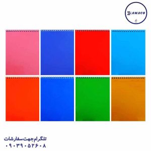 عکس دفترچه یادداشت 1.8 50 برگ طلقی بالابازشو میعاد