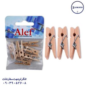 عکس ملزومات اداری گیره چوبی ساده (60) الف