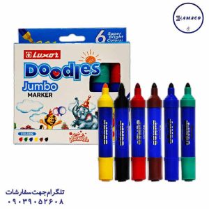 عکس نوشت افزار ماژیک نقاشی 6 رنگ جامبو کد 6190 لاکسر