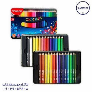 عکس نوشت افزار مداد رنگی 48 فلز مپد