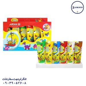 عکس گواش و رنگ انگشتی رنگ انگشتی کرمی 6 رنگ تیوپی 7015 آریا