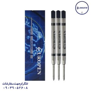 عکس نوشت افزار یدک خودکار مشکی پارکری فلزی یوروپن