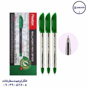 عکس نوشت افزار خودکار دکتر پنتر سبز جعبه ای 12 عددی پنتر