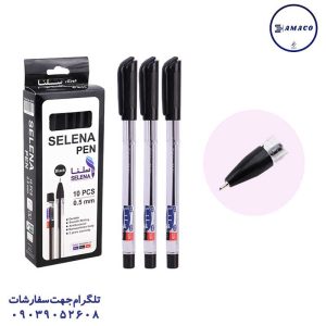 عکس نوشت افزار خودکار مشکی نوک 0.5 (10) سلنا