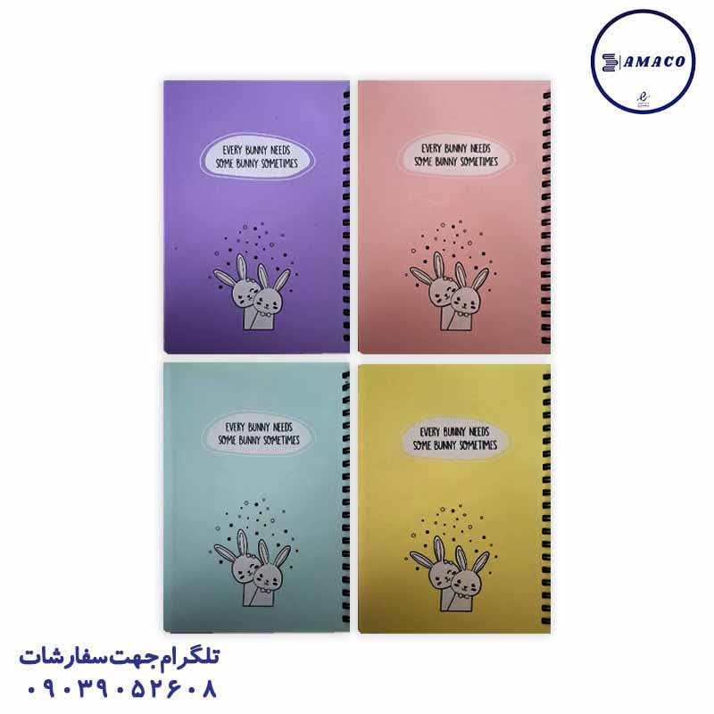 عکس دفتر دفتر 100 برگ خطی پاستلی B6 کد 21018 پاپکو