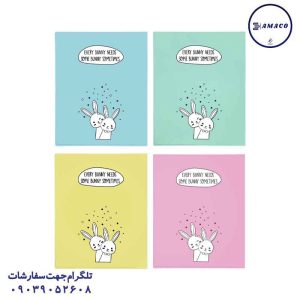 عکس دفتر کلاسوری کلاسور 4 حلقه پاستلی کد 4418 پاپکو