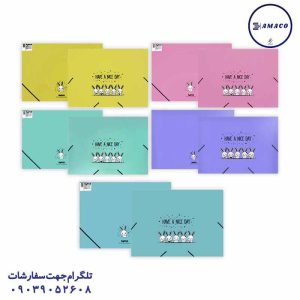عکس ملزومات اداری کیف مدارک پاستلی کشدار کد 4118 پاپکو