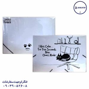 عکس ملزومات اداری کیف مدارک سفید مشکی طرحدار کد 4115 پاپکو