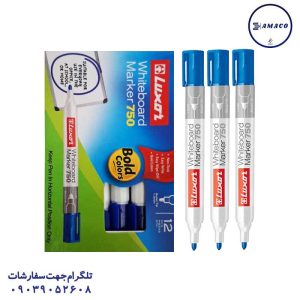 عکس نوشت افزار ماژیک وایت برد آبی سر گرد لاکسر