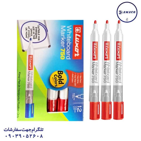 عکس نوشت افزار ماژیک وایت برد قرمز سر گرد لاکسر