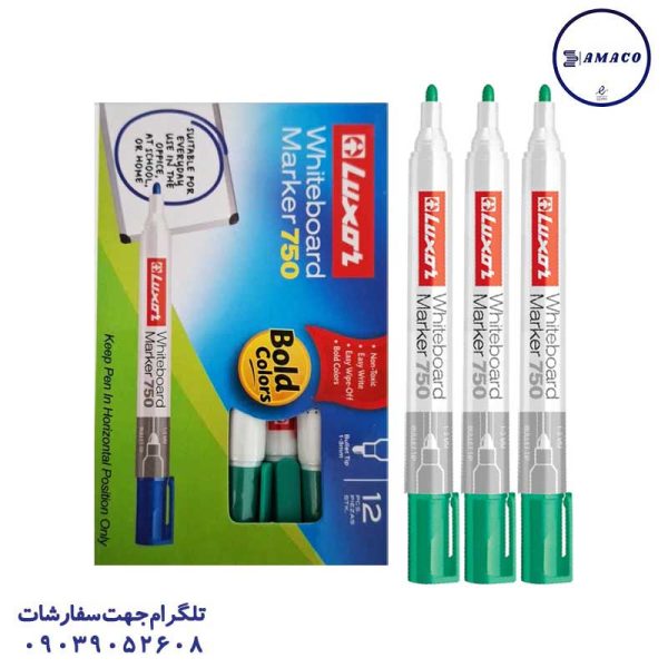 عکس نوشت افزار ماژیک وایت برد سبز سر گرد لاکسر