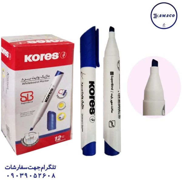 عکس نوشت افزار ماژیک وایت برد آبی سر تخت کورس