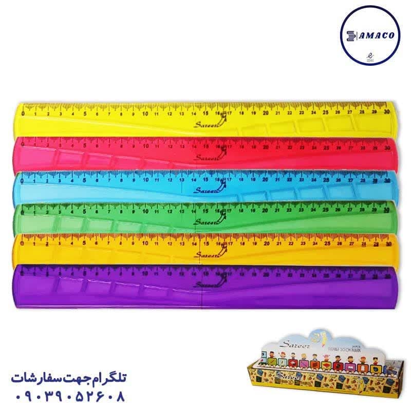 خرید خط کش 30 سانت ژله ای صریر عکس لوازم ریاضی خط کش 30 سانت ژله ای صریر