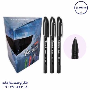 عکس نوشت افزار خودکار مشکی 50 عددی نوک 0.7 آرامی