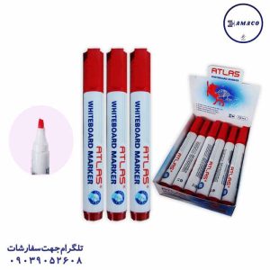 عکس نوشت افزار ماژیک وایت برد قرمز سر تخت اطلس
