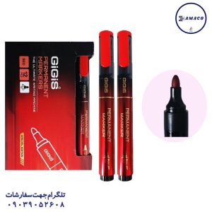 عکس نوشت افزار ماژیک معمولی قرمز سر گرد جیجیس