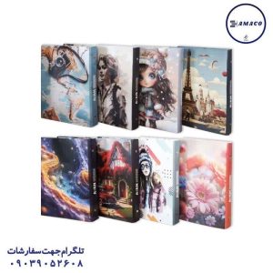 عکس دفتر کلاسوری کلاسور طرحدار قفل فلز بدون کاغذ آوان