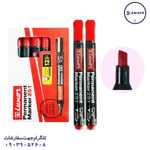 عکس نوشت افزار ماژیک معمولی قرمز سر تخت لاکسر