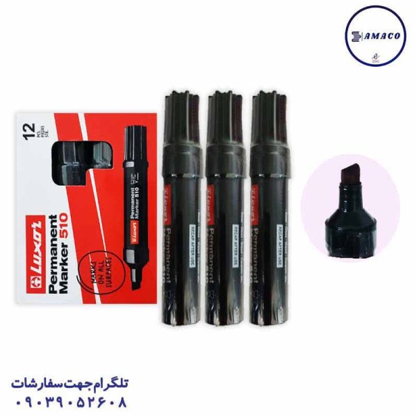 عکس نوشت افزار ماژیک معمولی مشکی سر تخت کد 510 لاکسر