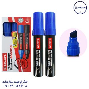 عکس نوشت افزار ماژیک معمولی آبی درشت سر تخت کد 810 لاکسر