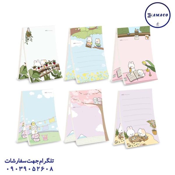 عکس کاغذ یادداشت چسب دار ( استیکر ) کاغذ یادداشت A6 سری هپی دی کد 135 پیتیکو