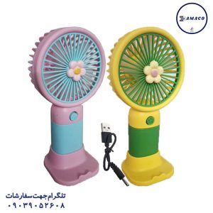 عکس محصولات دیجیتال پنکه شارژی کوچک جعبه ای طرح گل B