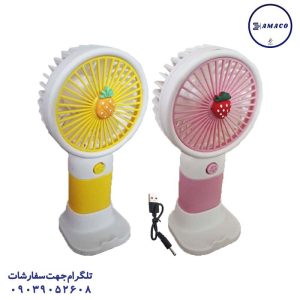 عکس محصولات دیجیتال پنکه شارژی کوچک جعبه ای طرح میوه A
