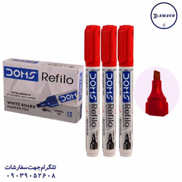 عکس نوشت افزار ماژیک وایت برد قرمز سر تخت دامس