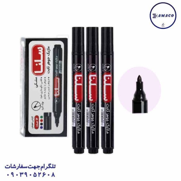 عکس نوشت افزار ماژیک معمولی مشکی سر گرد سلنا