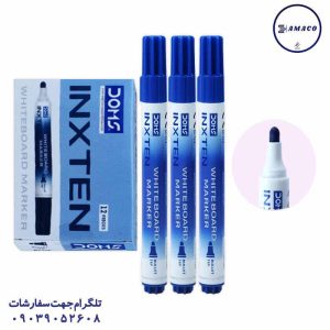 عکس نوشت افزار ماژیک وایت برد آبی سر گرد دامس