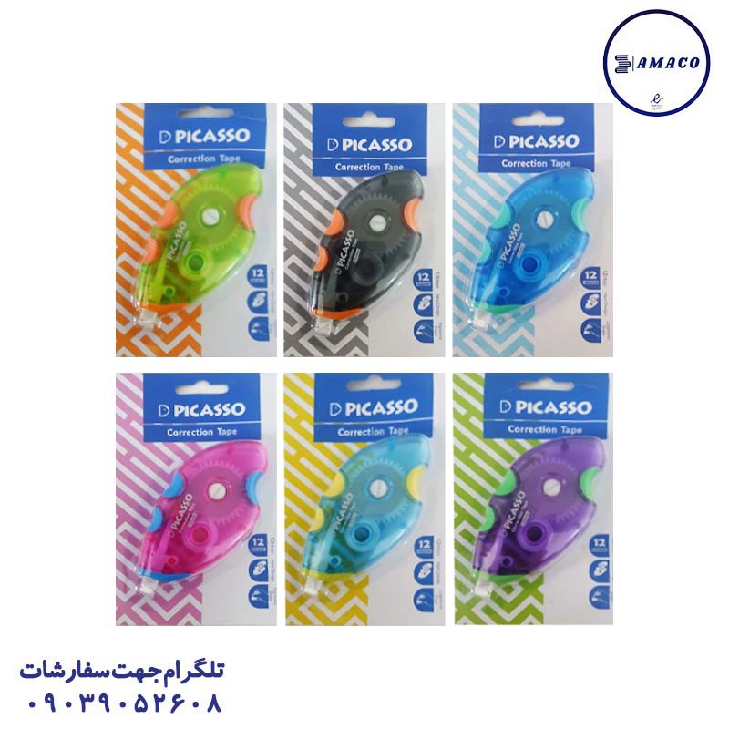 عکس نوشت افزار لاک غلط گیر نواری 12 متری پیکاسو