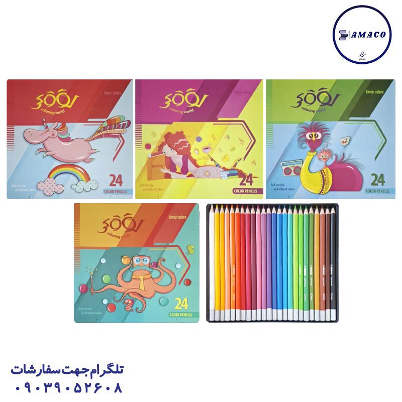 عکس مدادرنگی مداد رنگی 24 فلز لوکی