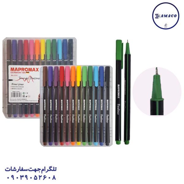 عکس نوشت افزار نوک نمدی 12 رنگ کیفی کد 3210 مپرومکس