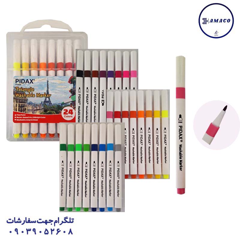 عکس نوشت افزار ماژیک نقاشی 24 رنگ کیفی کد 2224 پیداکس