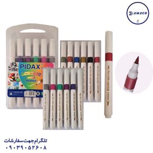 عکس نوشت افزار ماژیک 12 رنگ اکرولیک کیفی کد 1612 پیداکس