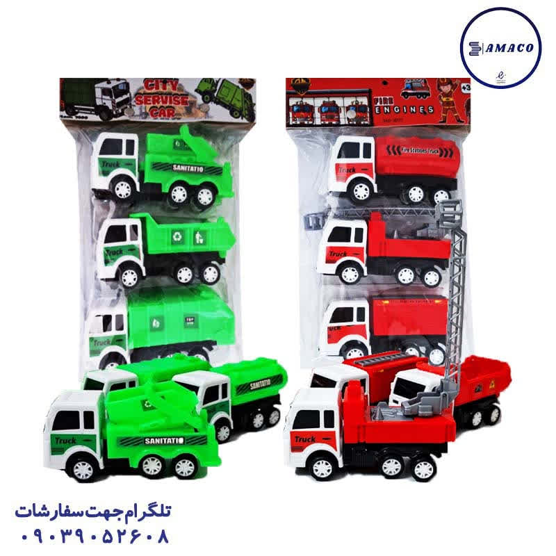 عکس اسباب بازی های پسرانه ست ماشین عقب کش 3 عددی کد 8072/7073/7080