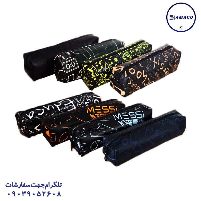 عکس جامدادی کلاسیک جامدادی مکعبی تک زیپ طرح انگلیسی لانتو