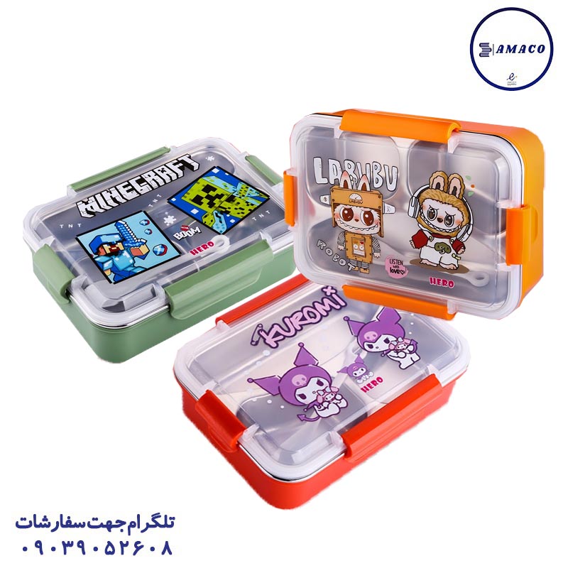 عکس ظرف غذا قمقمه لیوان لانچ باکس داخل استیل کد 6912 هرو