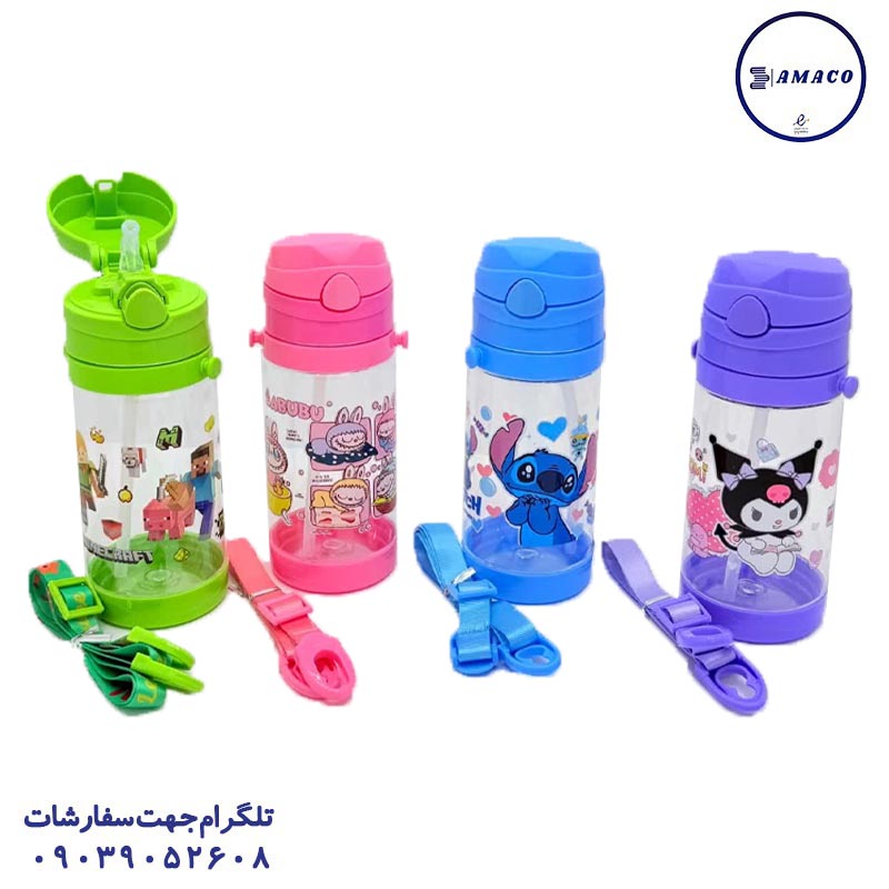 عکس ظرف غذا قمقمه لیوان قمقمه 450 میل فانتزی نی دار کد 3908