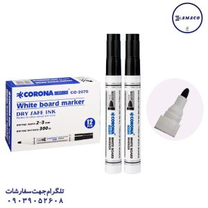 عکس ماژیک ماژیک وایت برد تکرنگ مشکی کد 2070 کرونا