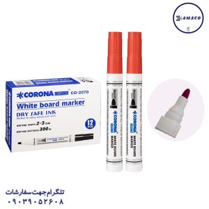 عکس ماژیک ماژیک وایت برد تکرنگ قرمز کد 2070 کرونا