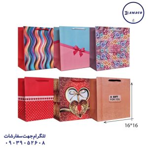 عکس ساک و جعبه ساک کادویی مربع سایز 16*16 شاپرک