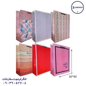 عکس ساک و جعبه ساک کادویی سایز 7 عمودی 30*40 شاپرک