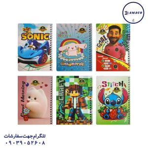عکس دفترچه یادداشت 1.12 فانتزی 50 برگ بغل باز شو تکنو