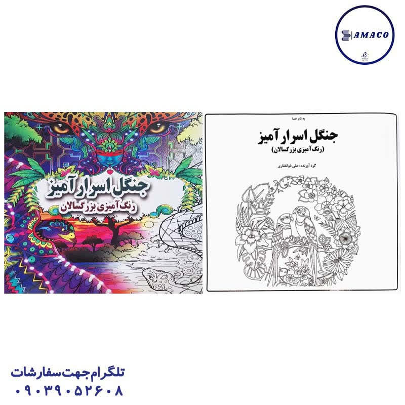 عکس دفتر طراحی رنگ آمیزی بزرگسال طرح جنگل اسرارآمیز
