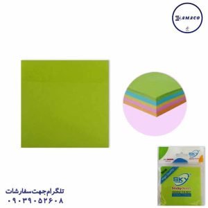 عکس کاغذ یادداشت چسب دار ( استیکر ) نوت 75*75 بدون خط 1051 (480) اسکای