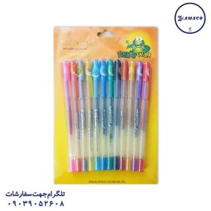 عکس نوشت افزار خودکار اکلیلی میوه ای 12 رنگ