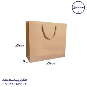 عکس ساک و جعبه ساک کادویی تبلیغاتی کرافت سایز 3   24*24