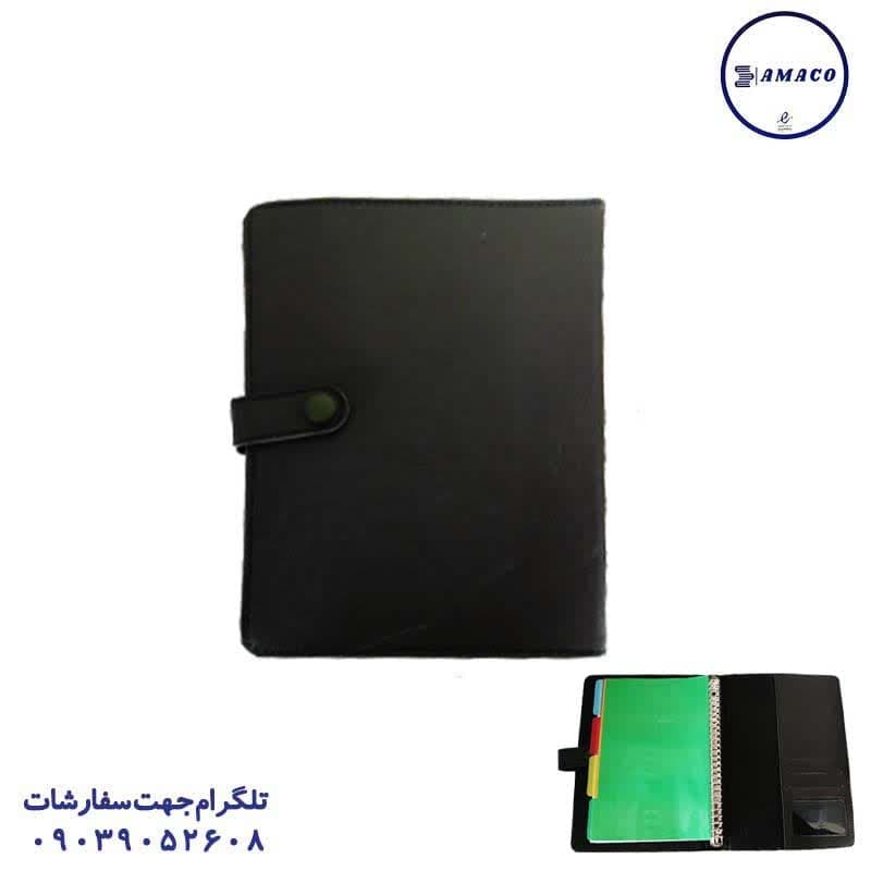 خرید کلاسور100 قفل فلز چرم 706 آونگ عکس دفتر کلاسوری کلاسور100 قفل فلز چرم 706 آونگ