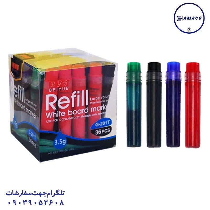 عکس نوشت افزار کپسول ماژیک وایت برد رنگ جور کد 201